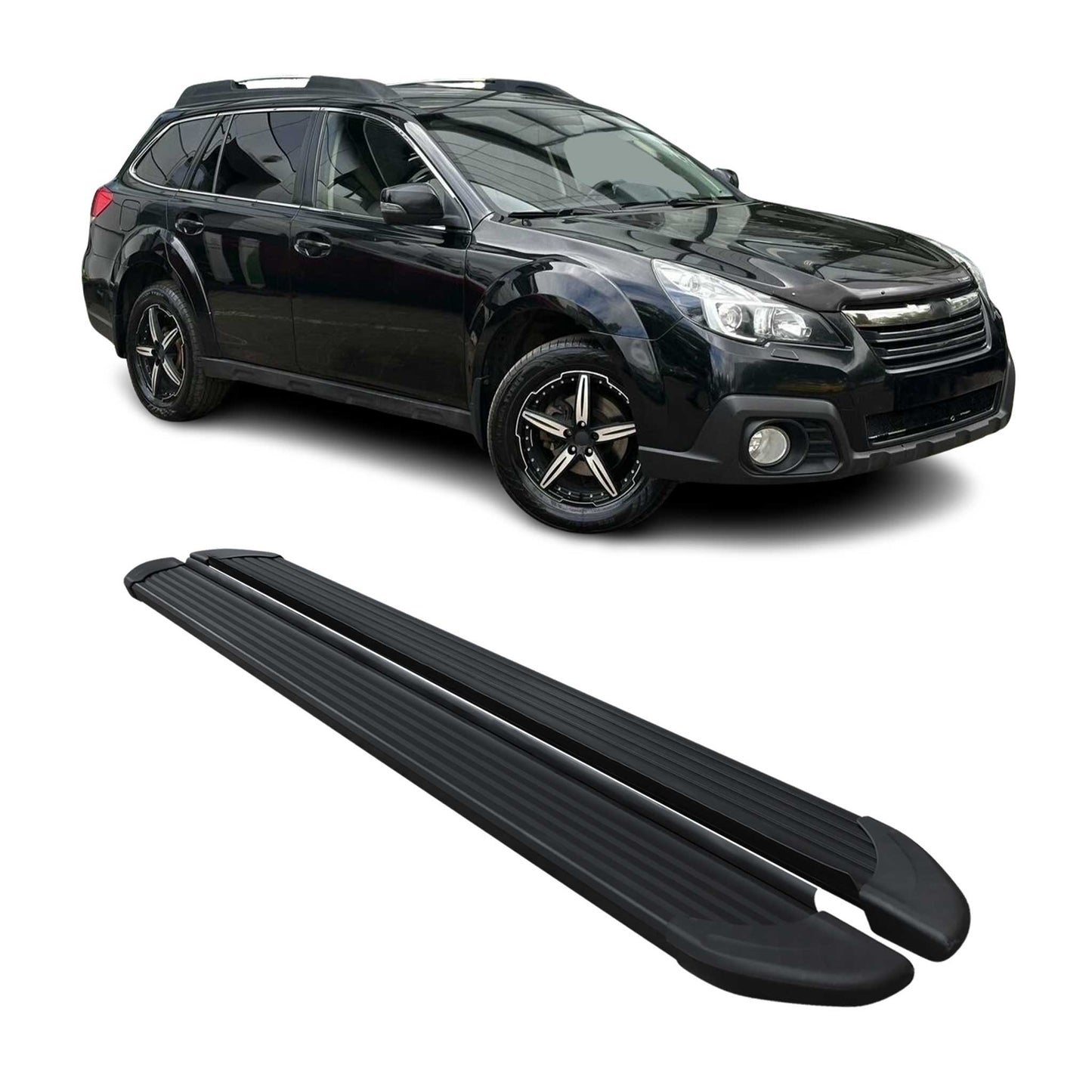 Seitenschweller Trittbretter Schweller für Subaru Outback 2010-2014 Alu Schwarz