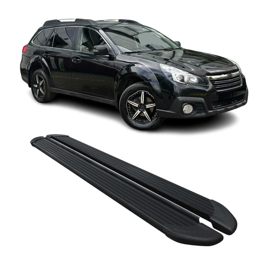 Seitenschweller Trittbretter Schweller für Subaru Outback 2010-2014 Alu Schwarz