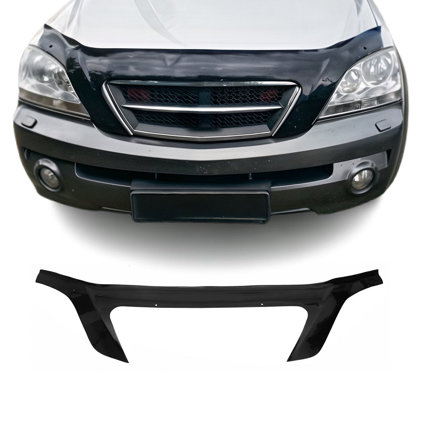 Motorhaube Deflektor Steinschlagschutz für Kia Sorento I 2002-2009 Schwarz