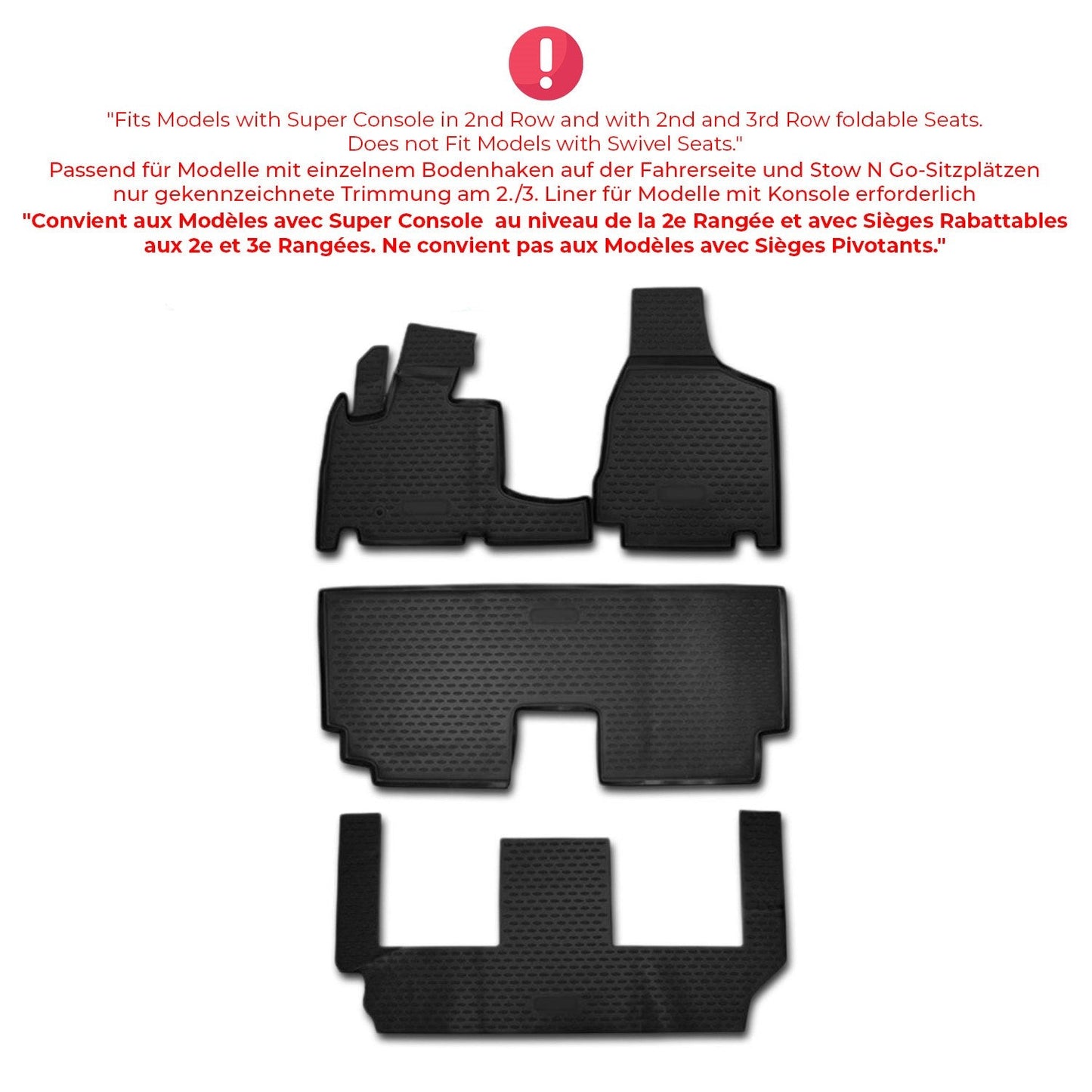 Covorașe auto Dodge Grand Caravan 2008-2020, TPE, negre, 4 buc.