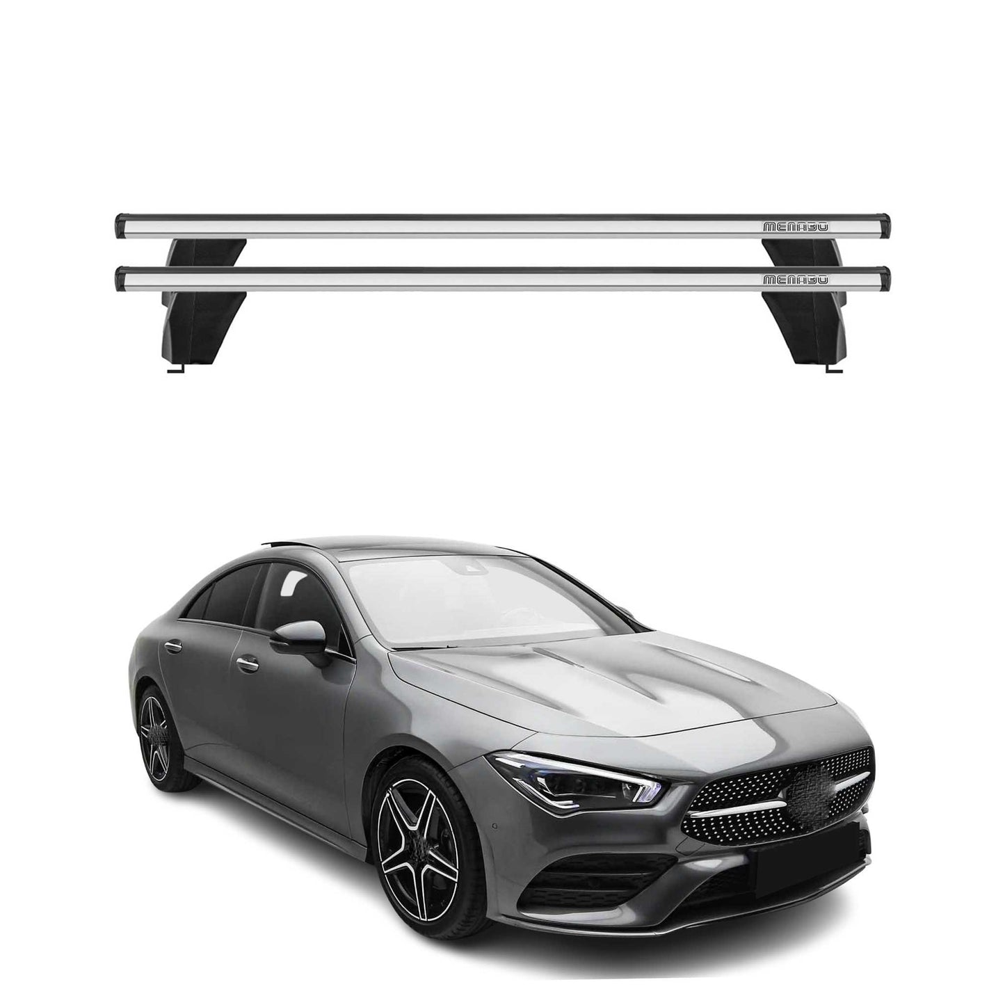 Menabo Dachträger Grundtäger für Mercedes CLA C118 2019-2025 75kg Alu Silber 2x