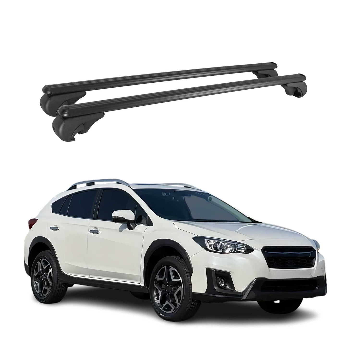 Portbagaj de plafon pentru Subaru XV 2017-2025, portbagaj de bază din aluminiu, negru, 2x