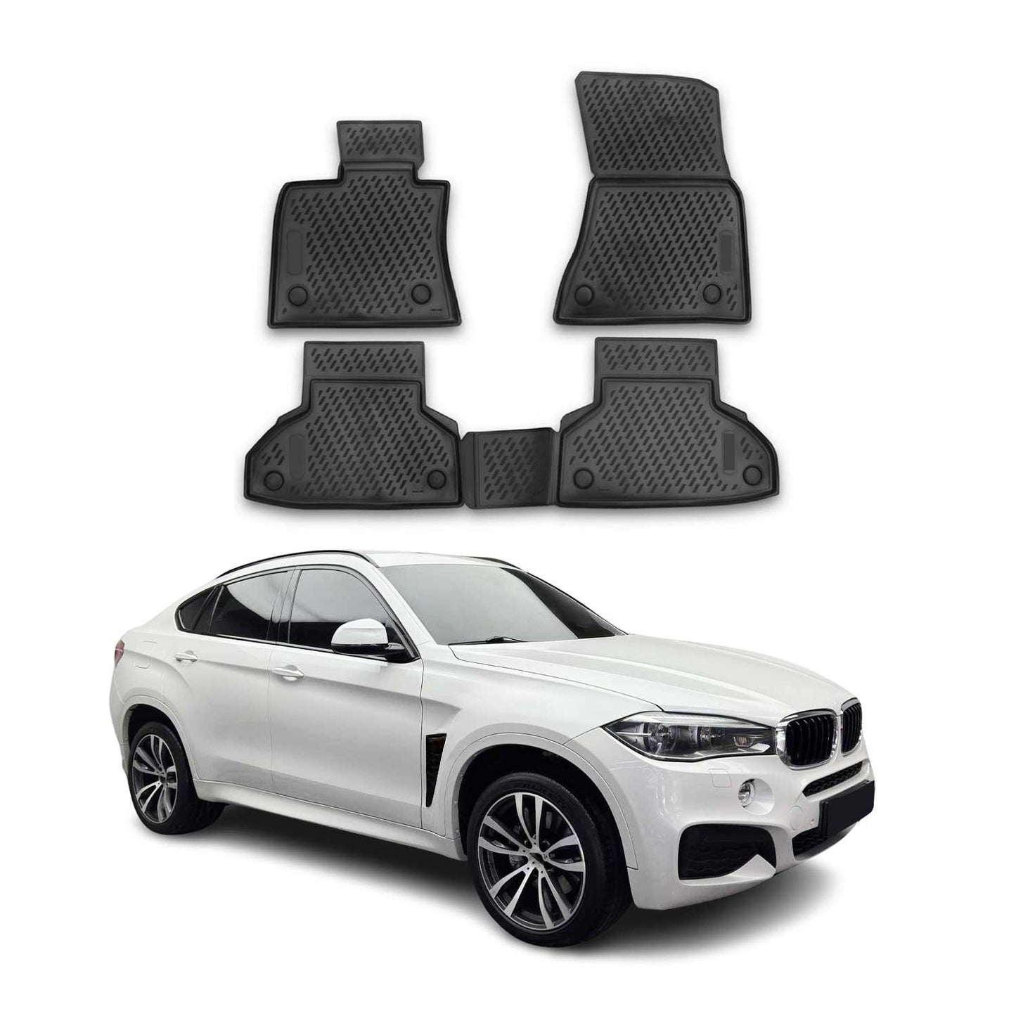 Covorașe auto TPE negre pentru BMW X6 F16 F86 2014-2019, 4 buc.