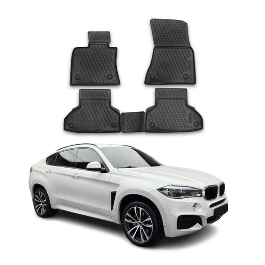 Covorașe auto TPE negre pentru BMW X6 F16 F86 2014-2019, 4 buc.