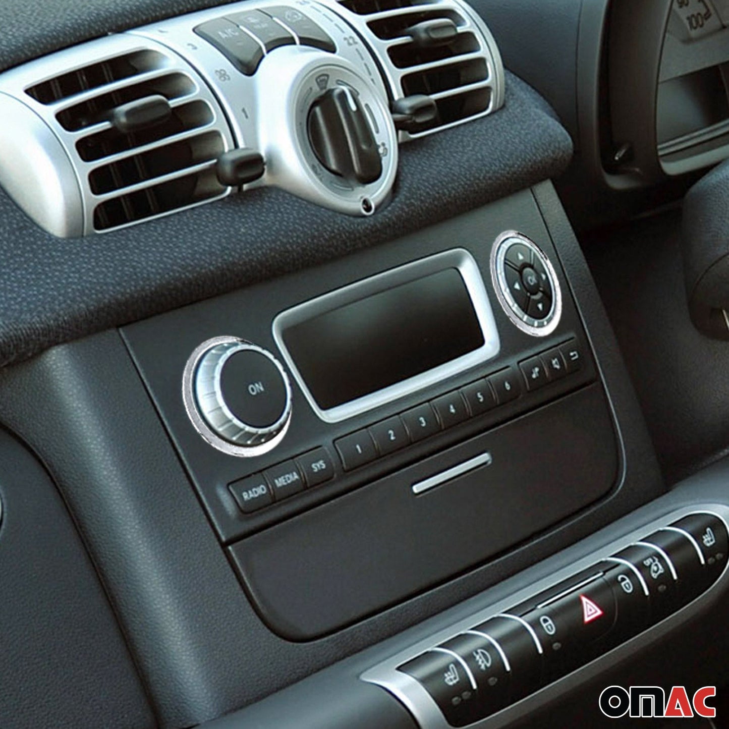 Schalterrahmen Blende für Smart ForTwo 451 2009-2014 Edelstahl Chrom 2tlg