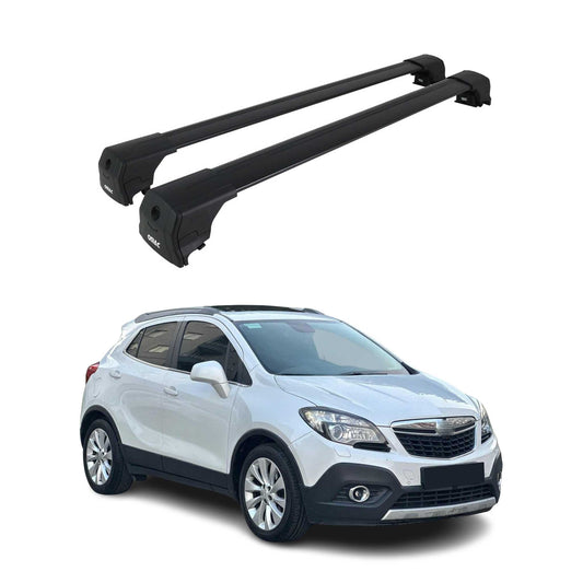 Portbagaj de plafon pentru Opel Mokka / Mokka X 2012-2019 75kg Alu Negru 2 buc