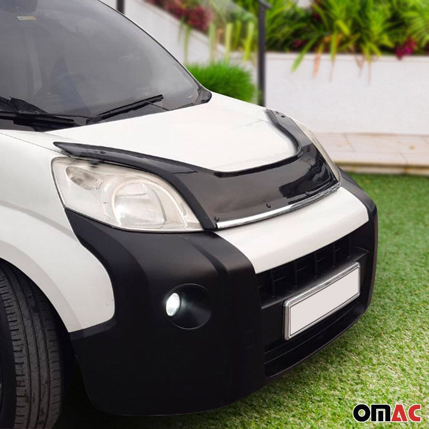 Motorhaube Deflektor Insekten Steinschlagschutz für Fiat Qubo 2008-2019 Dunkel