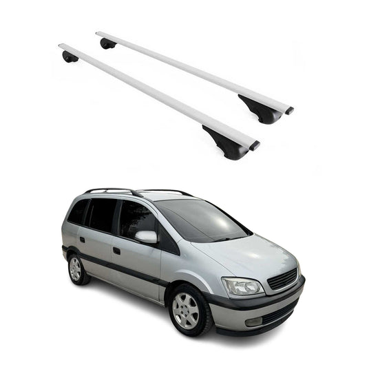 Portbagaj de plafon pentru Opel Zafira A 1999-2005 75kg metal argintiu 2 buc