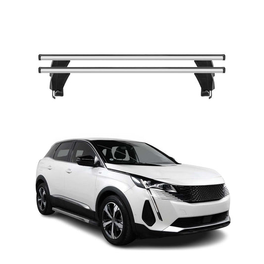 Menabo Portbagaj Plafon Bază pentru Peugeot 3008 II Facelift 2021-2024 Gri Aluminiu 2x