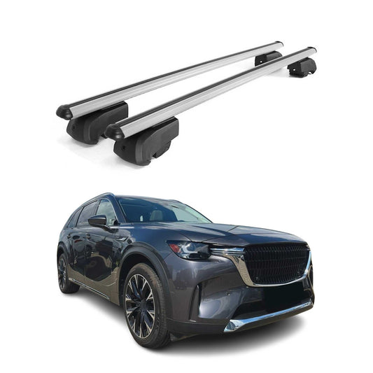 Portbagaj de plafon pentru Mazda CX-90 2023-2025 75kg aluminiu argintiu 2 buc