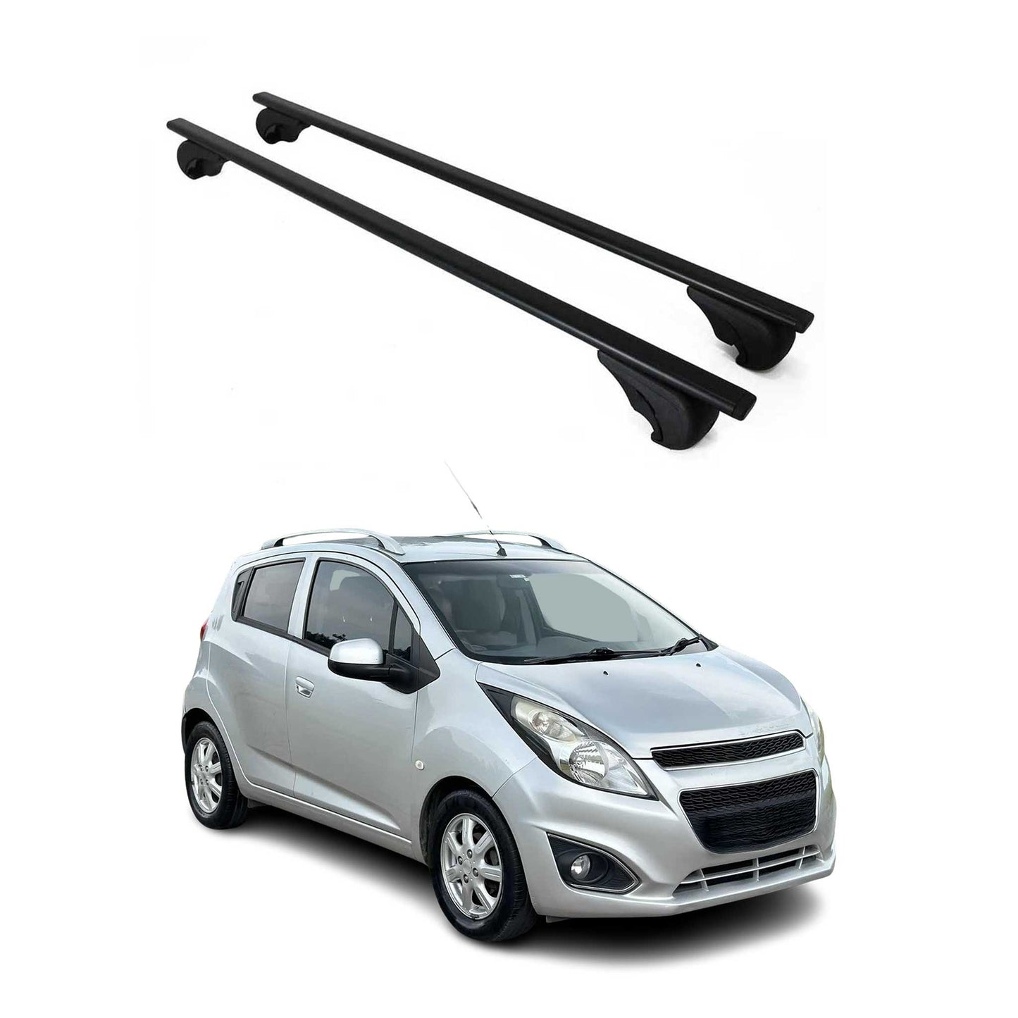 Portbagaj de plafon pentru Chevrolet Spark M300 2010-2015 75kg, negru metalic, 2x