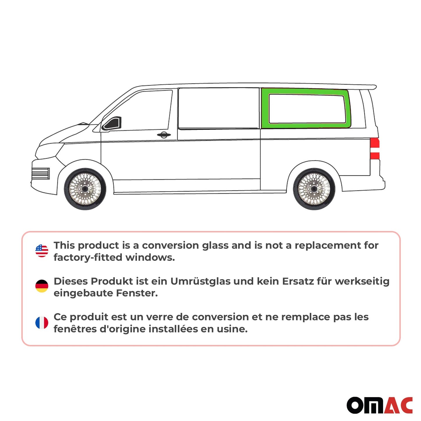 Seitenfenster Seitenscheibe für VW T6 T6.1 2015-2024 Sicherheitsglas Links L2