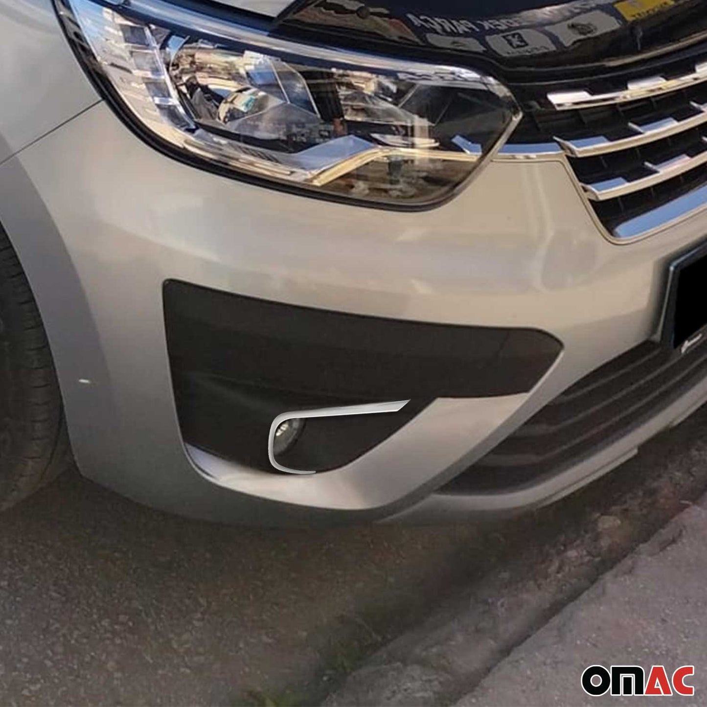 Nebelscheinwerfer Rahmen Umrandung für Renault Express 2021-2025 Edelstahl 2x