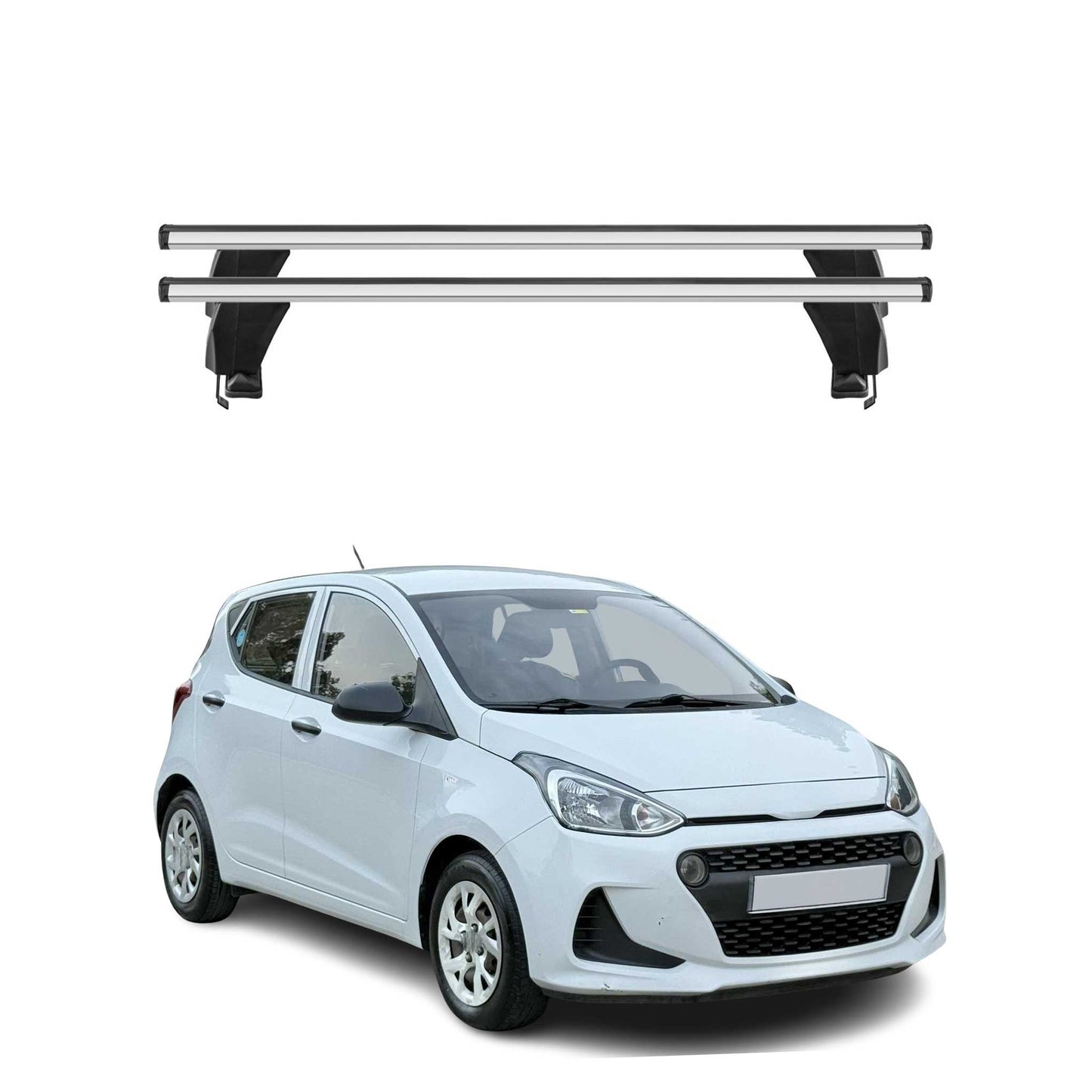 Menabo Dachträger Grundtäger für Hyundai i10 2017-2019 50kg Alu Silber 2 tlg