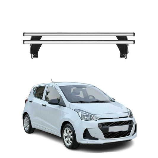 Menabo Dachträger Grundtäger für Hyundai i10 2017-2019 50kg Alu Silber 2 tlg
