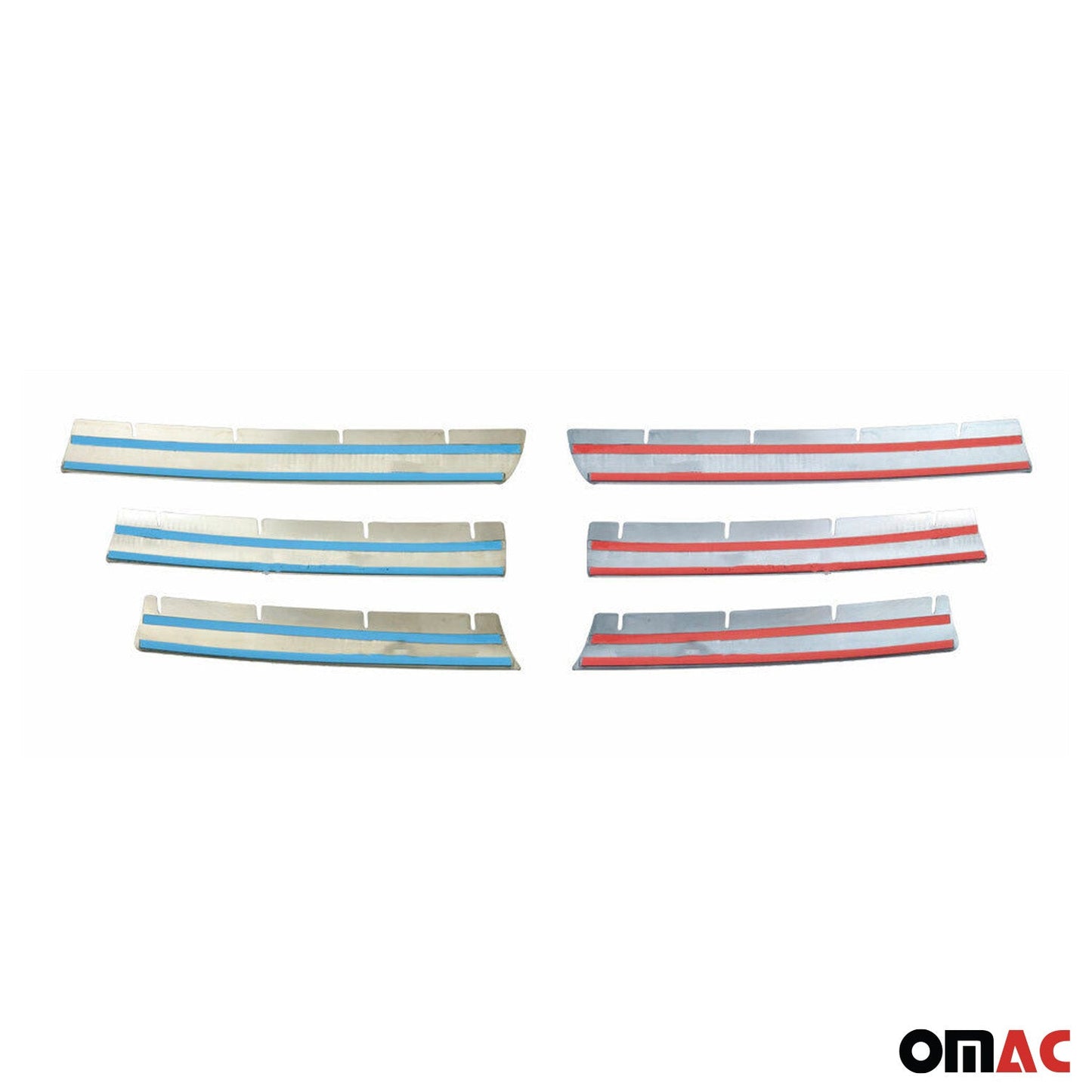 Benzi decorative grilă radiator pentru VW Touran 2003-2006, oțel inoxidabil, argintiu, 6 bucăți