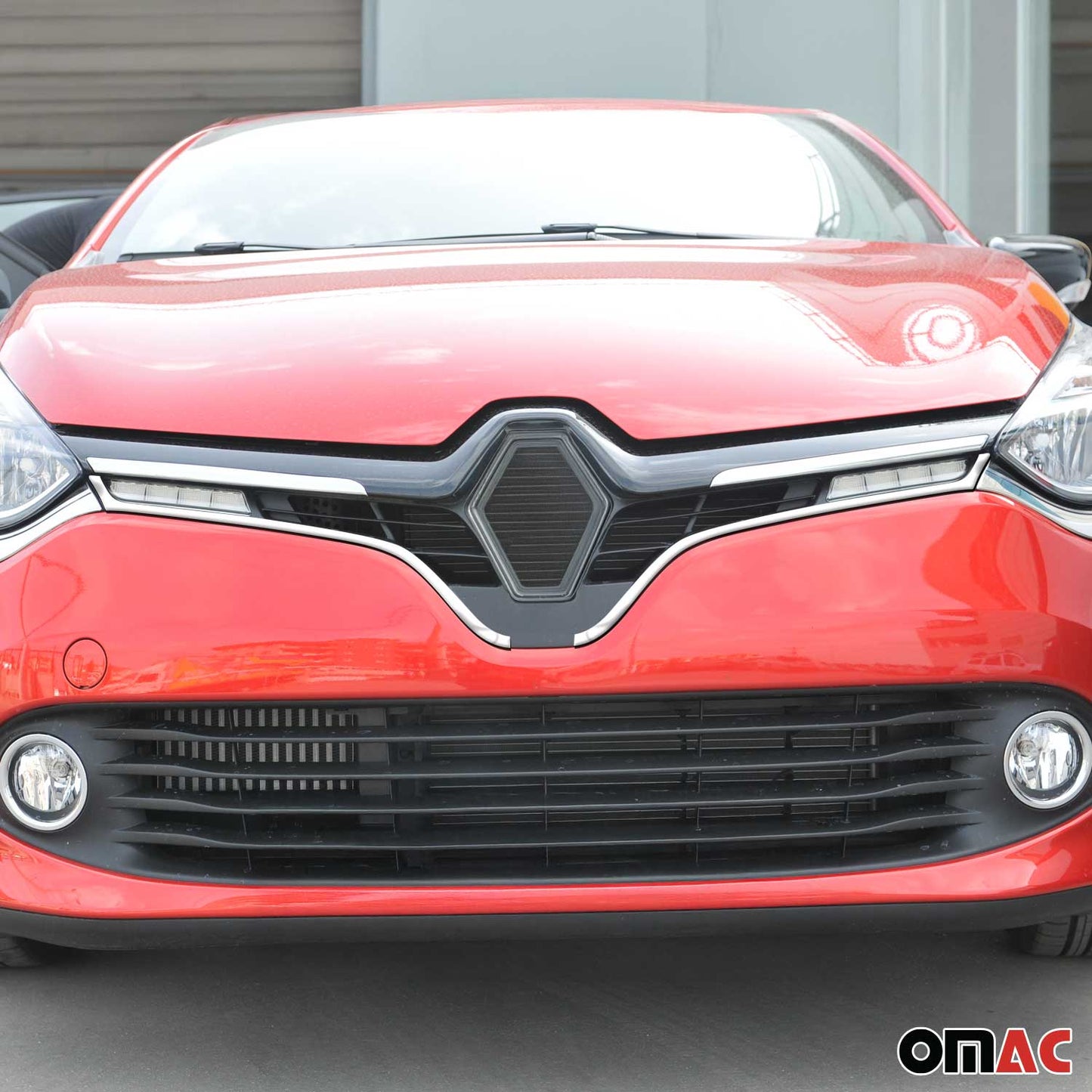 Kühlergrill Leisten Grillleisten für Renault Clio 2012-2019 Edelstahl Silber 2x