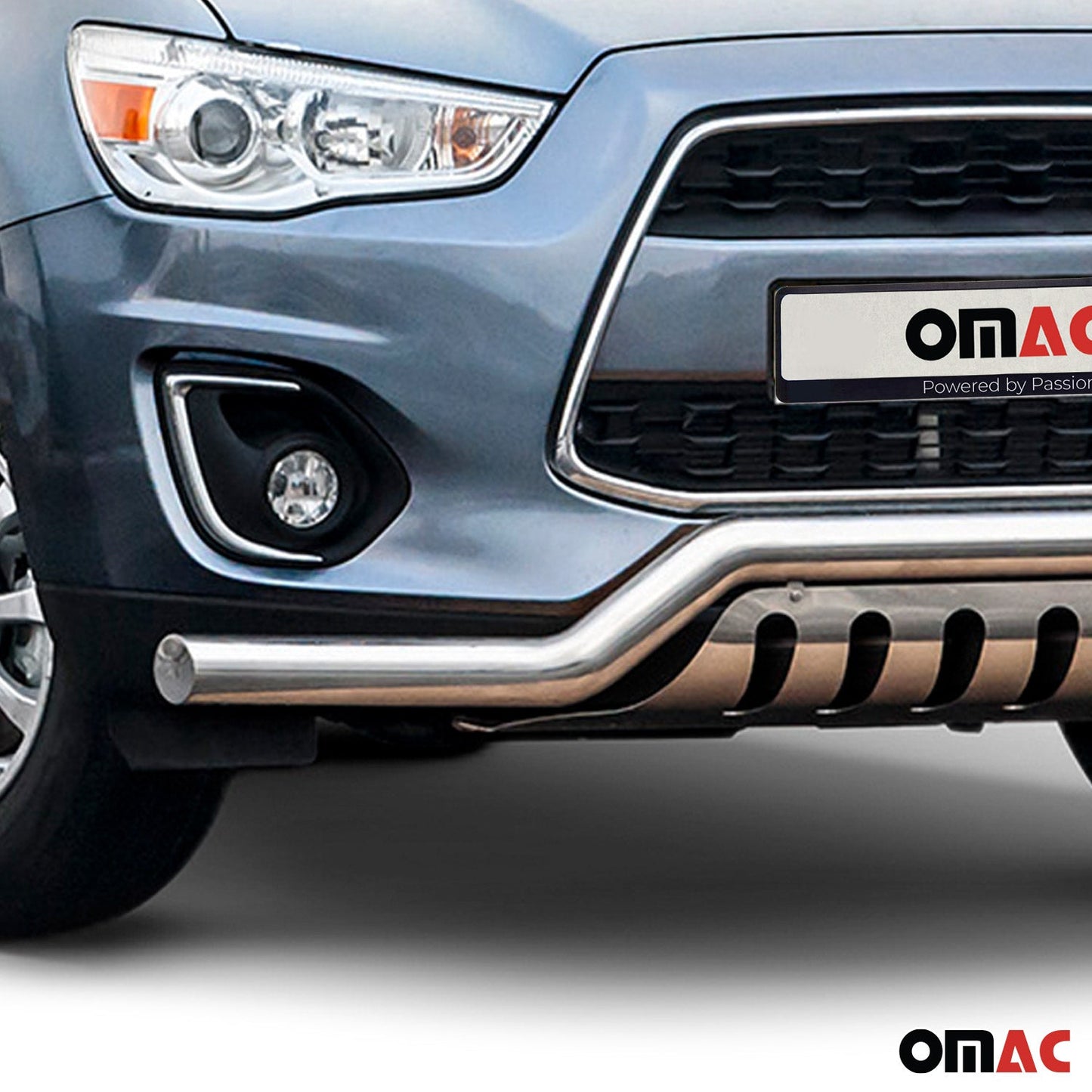 Bară de protecție/buton față pentru Mitsubishi ASX 2012-2017, oțel inoxidabil, omologată ABE, argintiu
