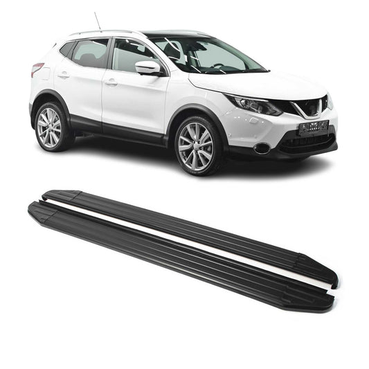Trittbretter Seitenschweller für Nissan Qashqai 2013-2018 Alu Schwarz ABE