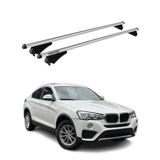 Menabo Dachträger Grundtäger für BMW X4 F26 2014-2018 75kg Alu Silber 2 tlg