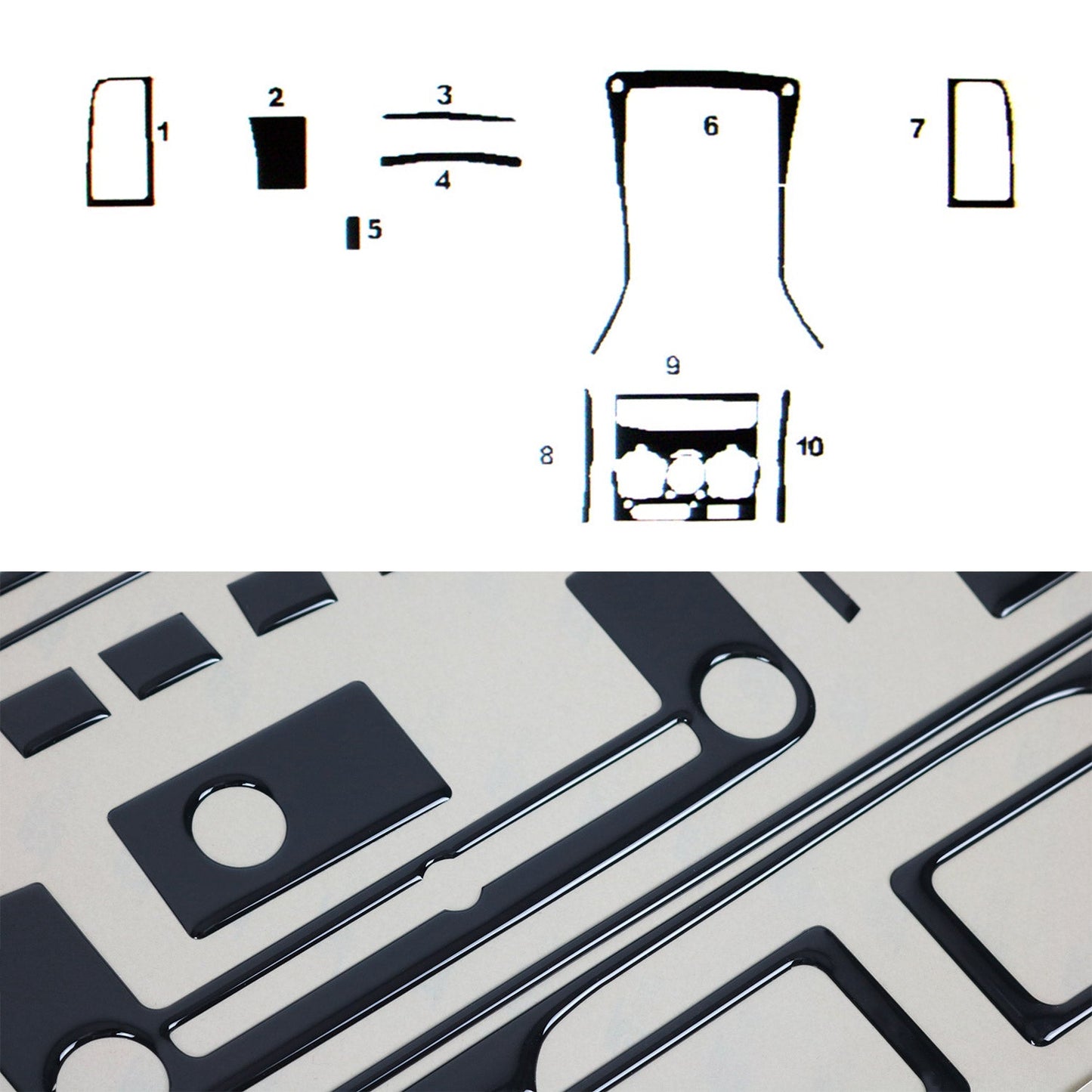 Innenraum Dekor Cockpit für Citroen Jumper 2002-2006 Piano Schwarz Optik 10tlg