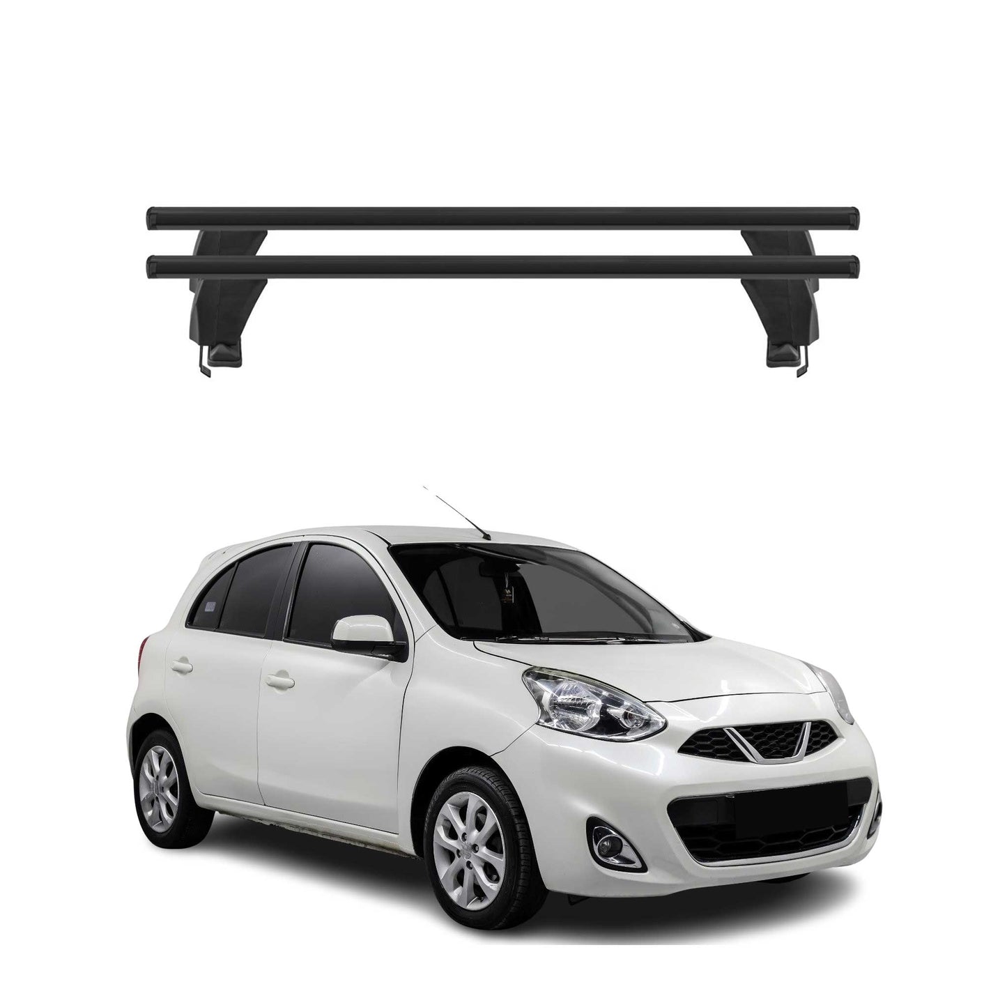 Menabo Dachträger Grundtäger für Nissan Micra 2017-2025 50kg Alu Schwarz 2 tlg