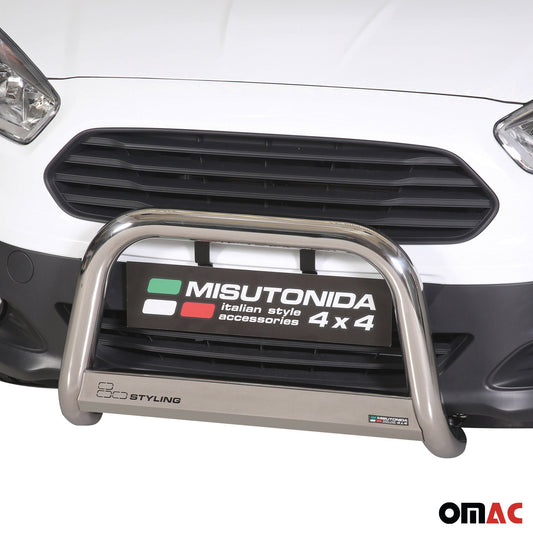 Bară de protecție/buton față pentru Ford Transit Courier 2014-2017, gri, Ø 63 mm