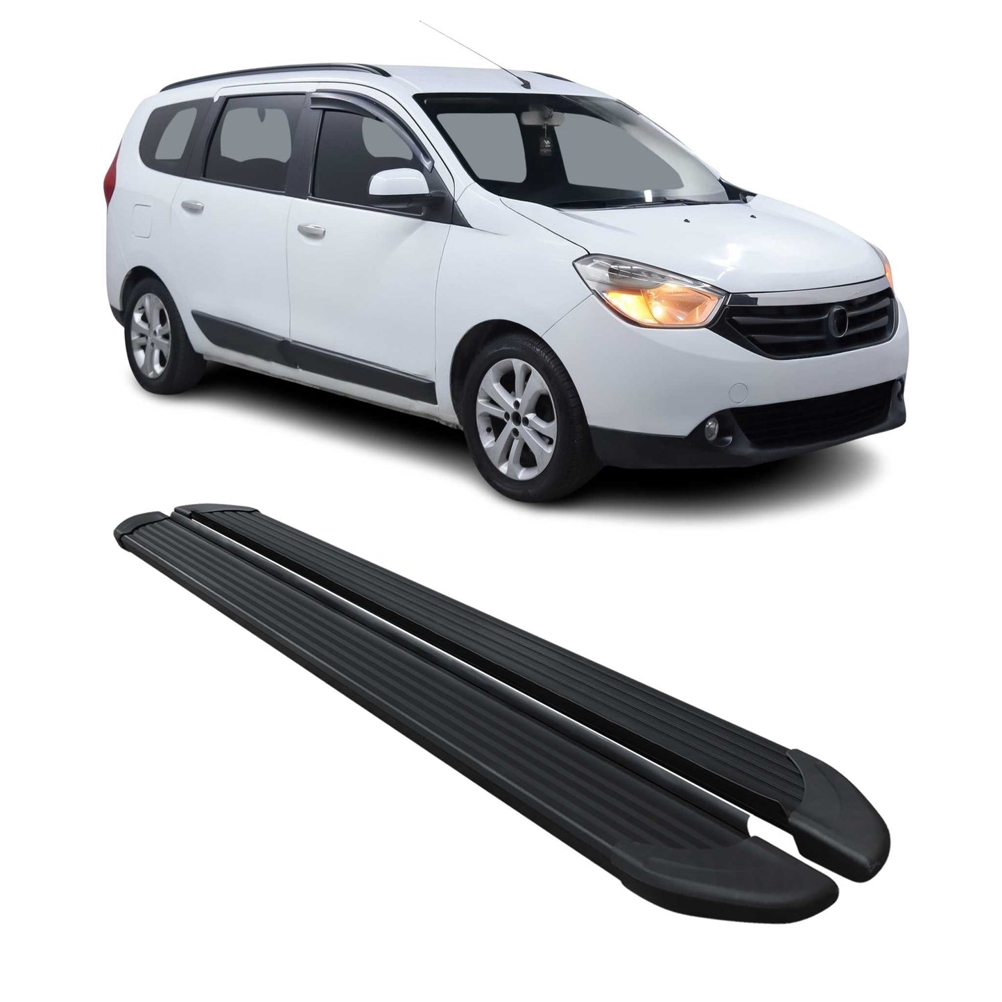 Seitenschweller Trittbretter Schweller für Dacia Lodgy 2012-2024 Alu Schwarz