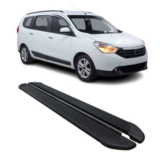 Seitenschweller Trittbretter Schweller für Dacia Lodgy 2012-2024 Alu Schwarz