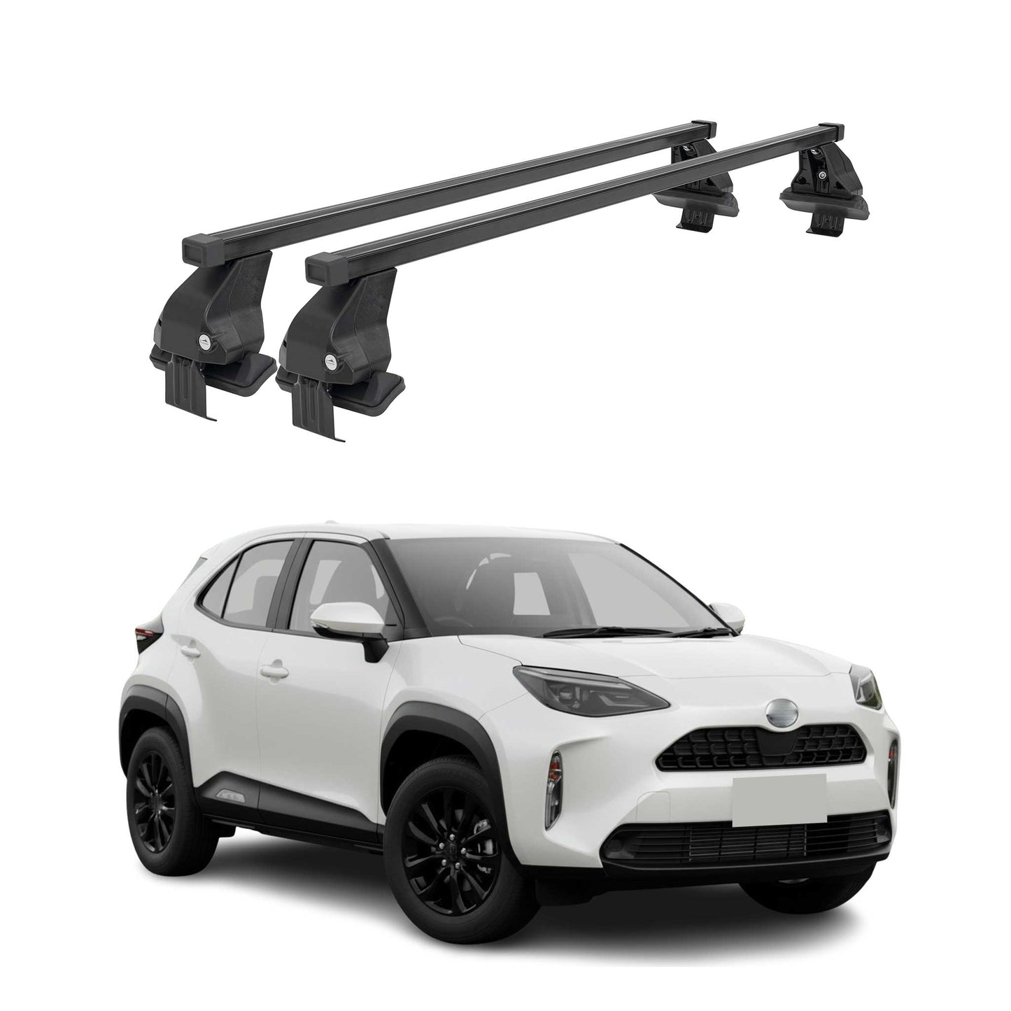 Menabo Portbagaj de plafon pentru Toyota Yaris Cross 2020-2025, negru, 2 buc