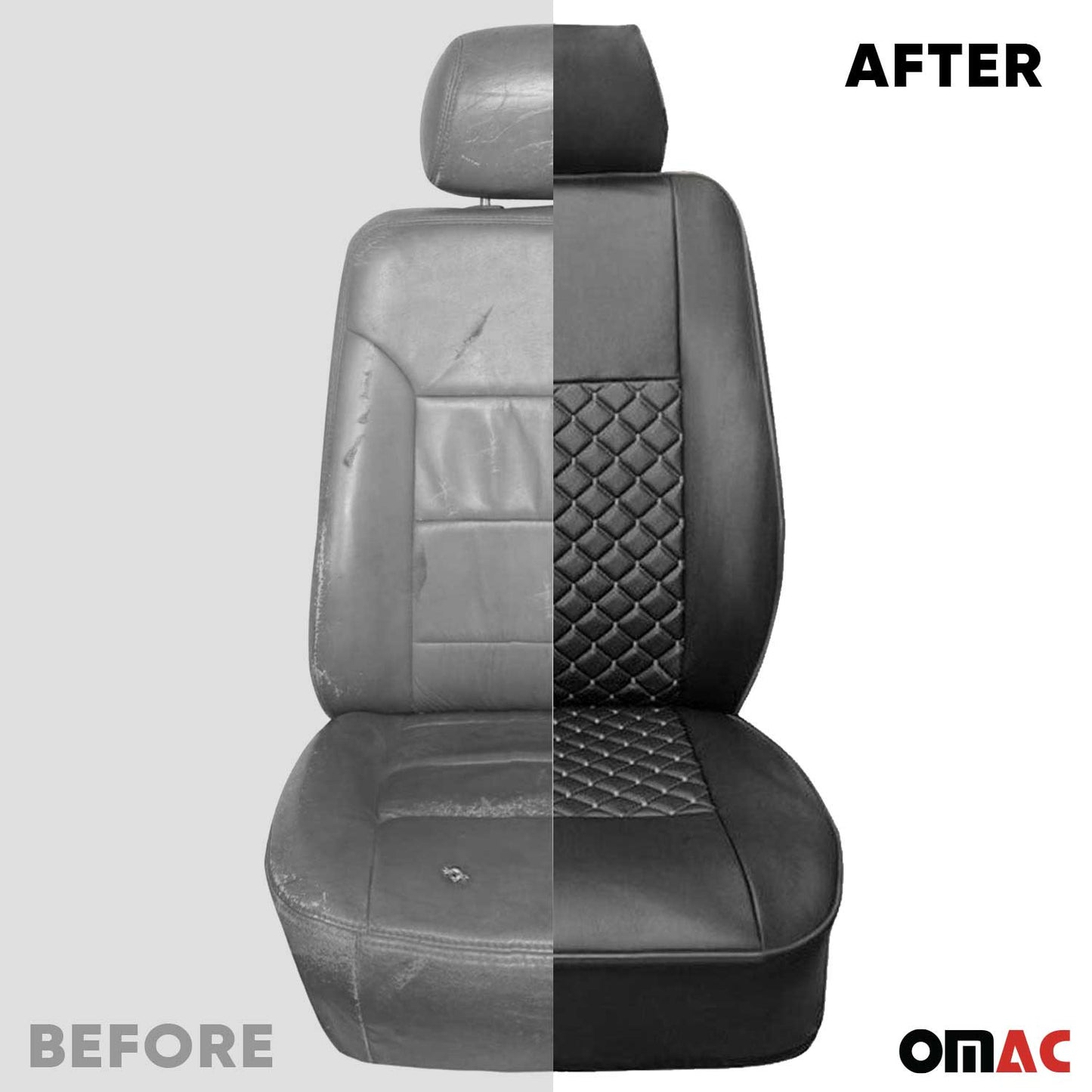 Sitzbezüge Schonbezüge für Mercedes Vito W447 2014-2025 Kunstleder Schwarz 1tlg