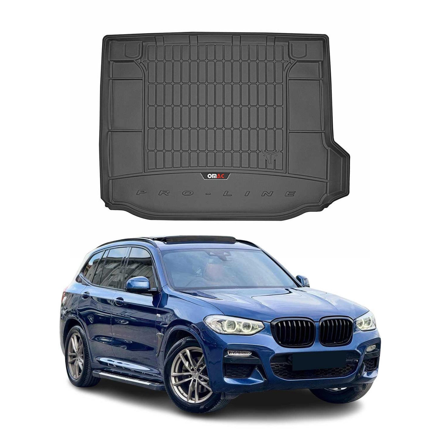 OMAC Gummi Kofferraumwanne für BMW X3 G01 2017-2024 TPE Laderaumwanne Schwarz