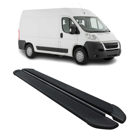 Seitenschweller Trittbretter Schweller für Citroen Jumper 2006-25 L2 Alu Schwarz
