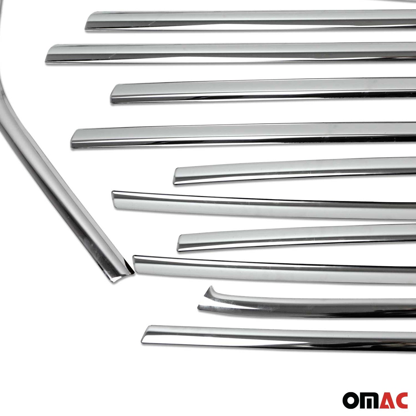 Benzi decorative pentru geamuri Ford Kuga 2013-2019, oțel inoxidabil cromat, 18 bucăți