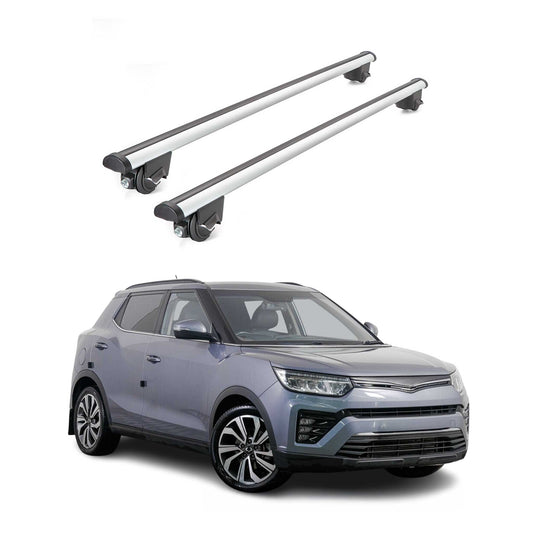 Dachträger für Ssangyong Tivoli 2015-2025 Gepäckträger 100kg Aluminium Grau