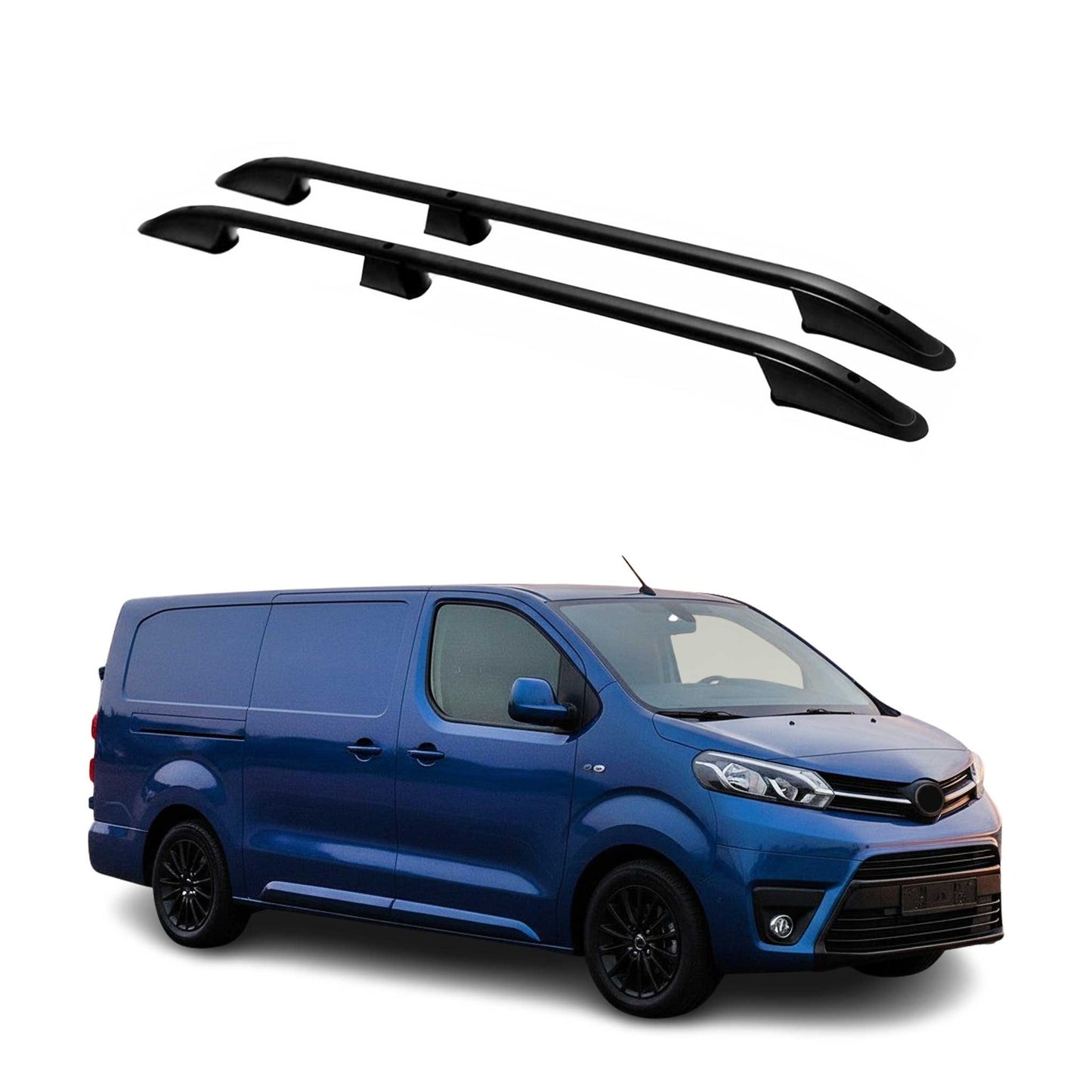 Dachreling Dachgepäckträger für Toyota Proace 2016-2024 Langer L3 Alu Schwarz