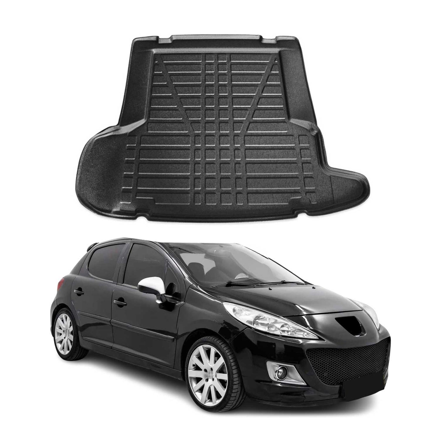 Protecție portbagaj/cargo pentru Peugeot 207 2006-2012 hatchback 5 uși, cauciuc