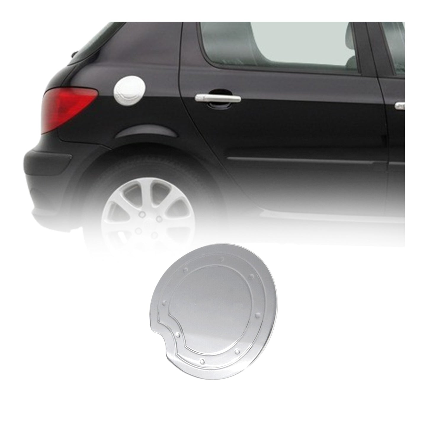 Tankdeckel Blenden Tankverschluss für Peugeot 307 2001-2008 Edelstahl Chrom