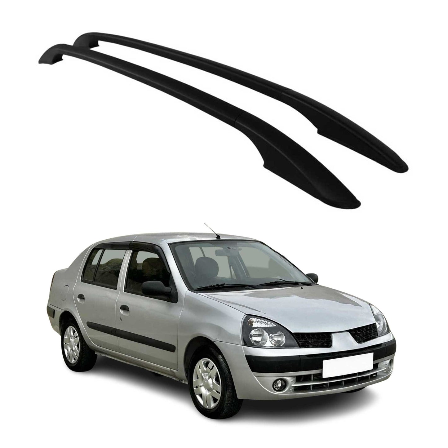 Aluminium Dachreling Relingträger für Renault Clio 1999-2006 Schwarz 2x
