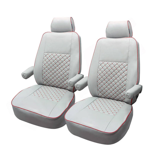Husă de scaun din piele ecologică, piele gri, pentru VW T5 T6 Multivan Caravelle 1+1
