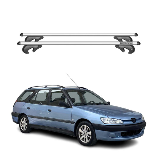Menabo Dachträger Grundtäger für Peugeot 307 Kombi 2002-2008 90kg Alu Silber 2x
