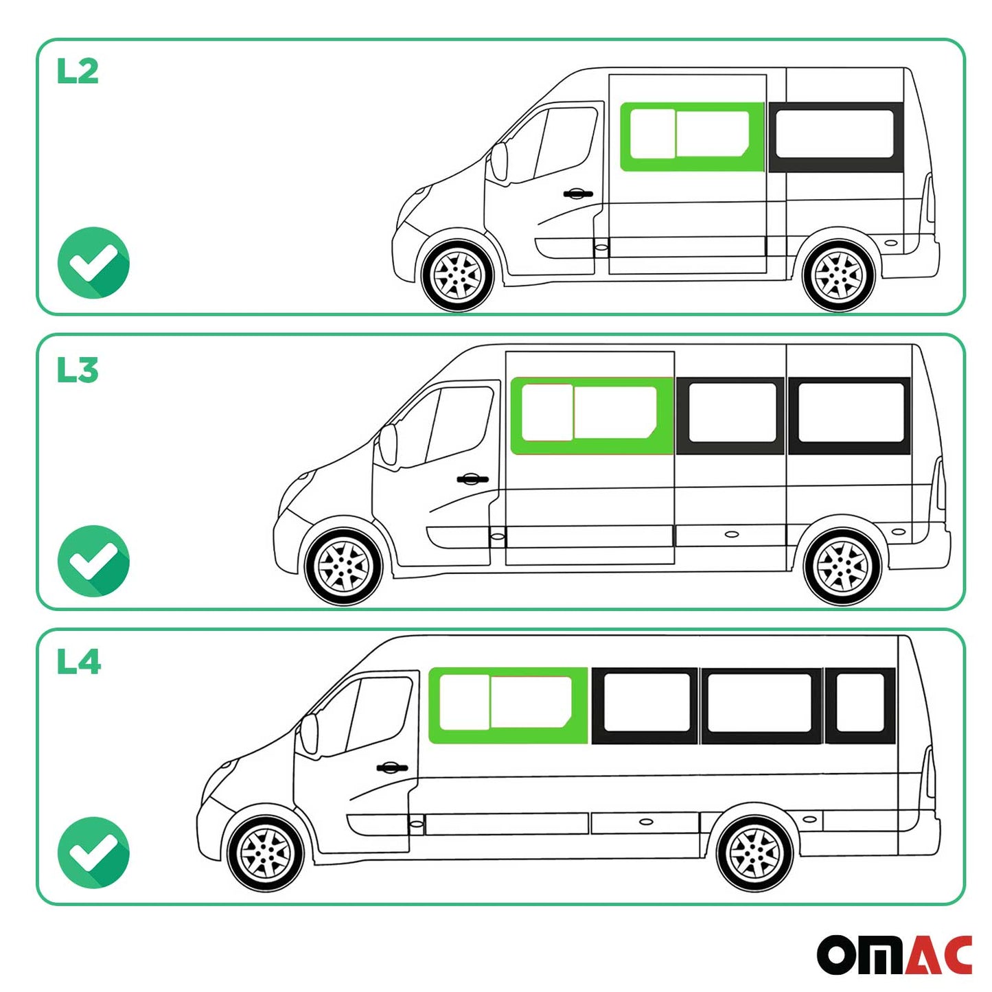Seitenfenster Schiebefenster für Opel Movano 2010–2021 Links L2 L3 L4 H2
