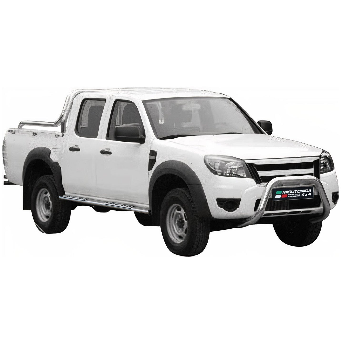 Stahl Seitenschweller Schwellerrohre für Ford Ranger Double Cab 2009-2011 Grau