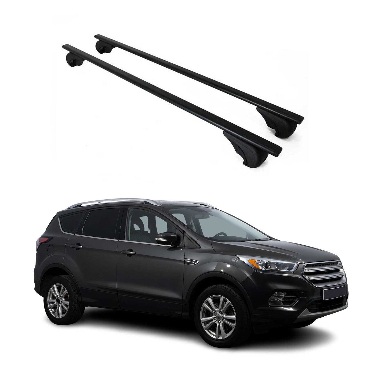 Dachträger Grundtäger für Ford Kuga mk2 Titanium 2013-2019 75kg Metall Schwarz