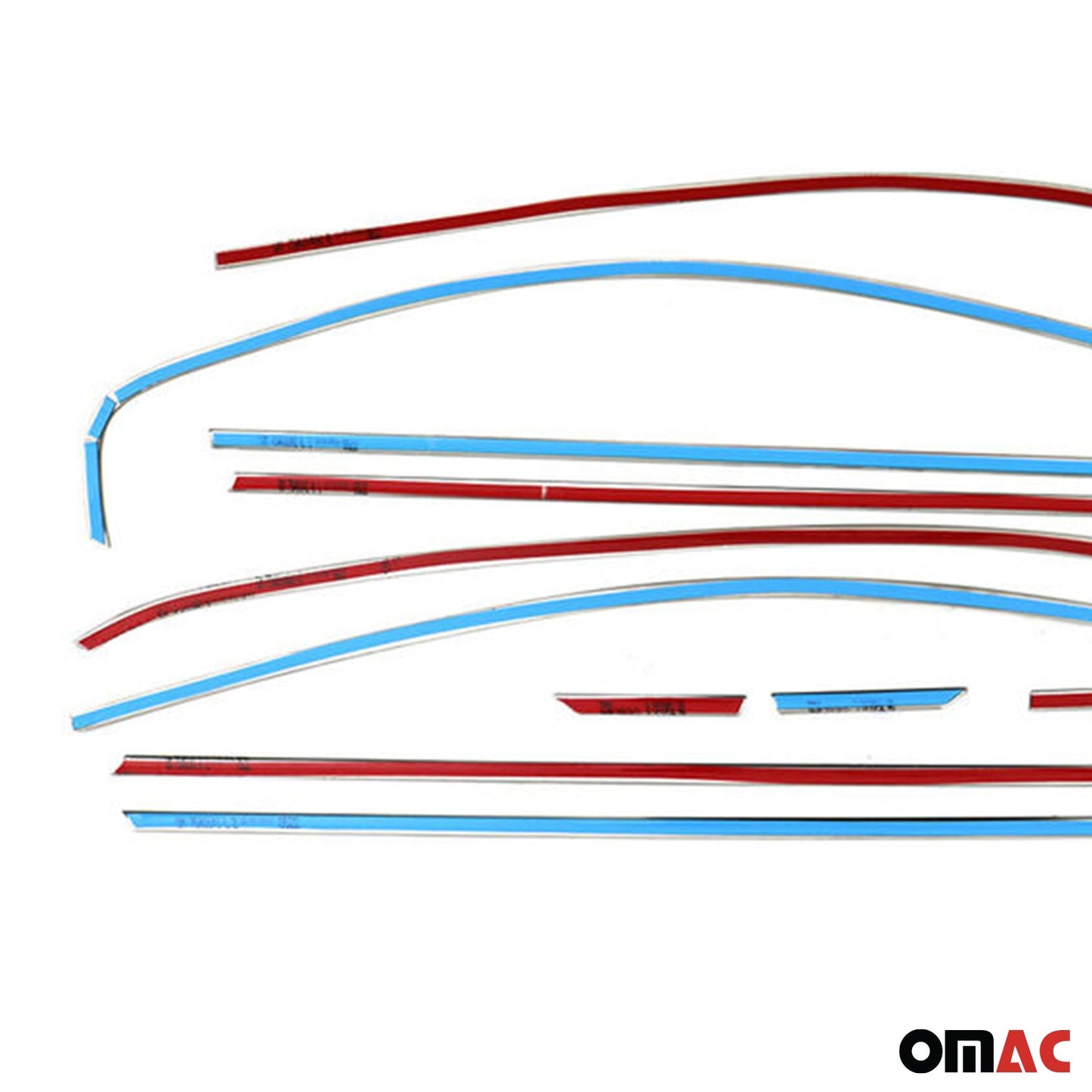 Benzi decorative pentru geamuri pentru VW Jetta 2010-2018, oțel inoxidabil, culoare închisă, 12 bucăți