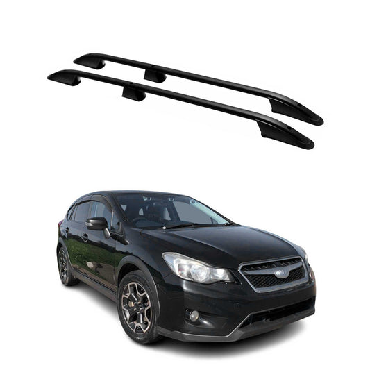 Dachreling Dachgepäckträger für Subaru XV GP 2012-2018 Aluminium Schwarz 2tlg