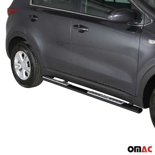 Edelstahl Seitenschweller Schwellerrohre für Kia Sportage 2016-2018 Schwarz