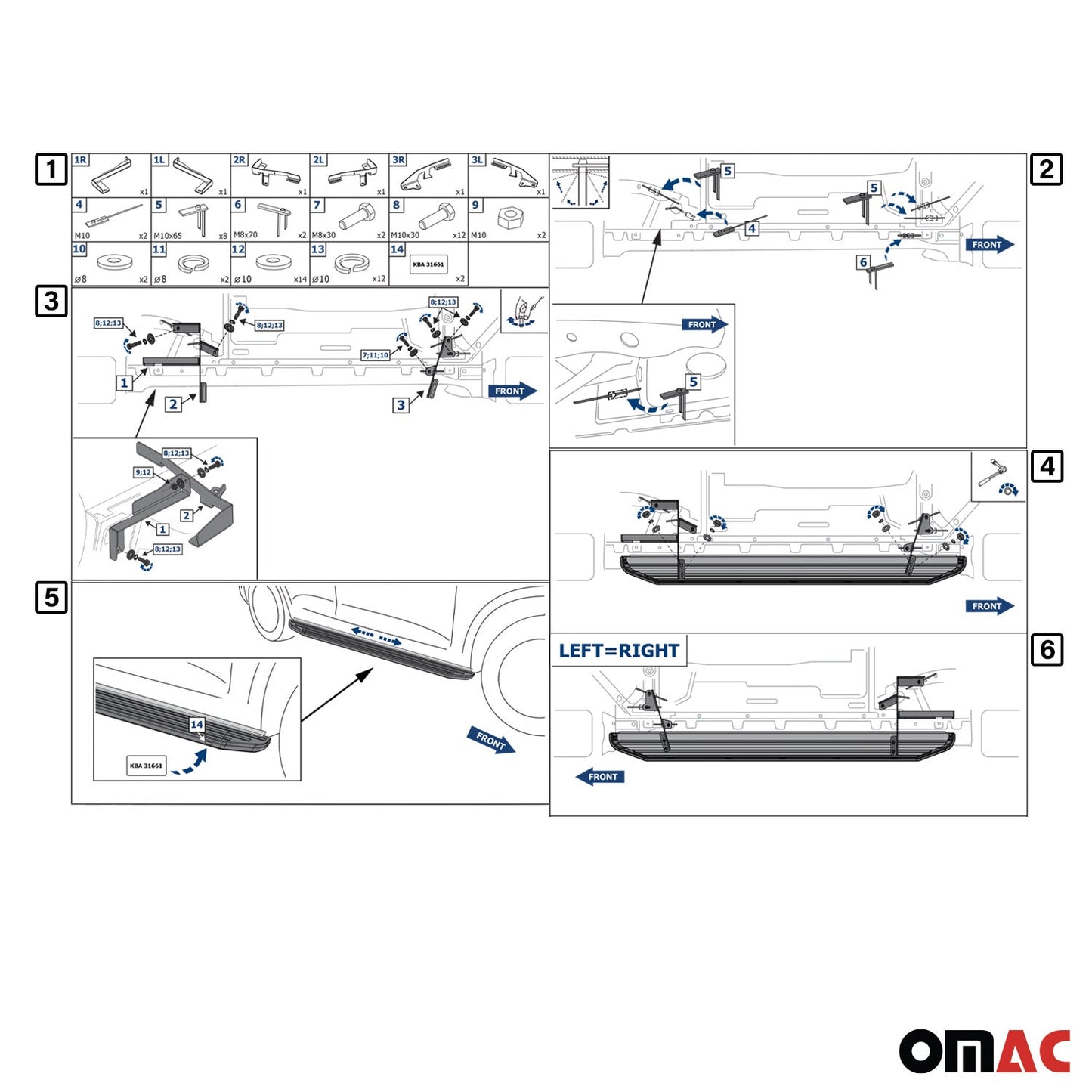 Trittbretter Seitenschweller für Ford Kuga 2013-2024 Alu Schwarz ABE