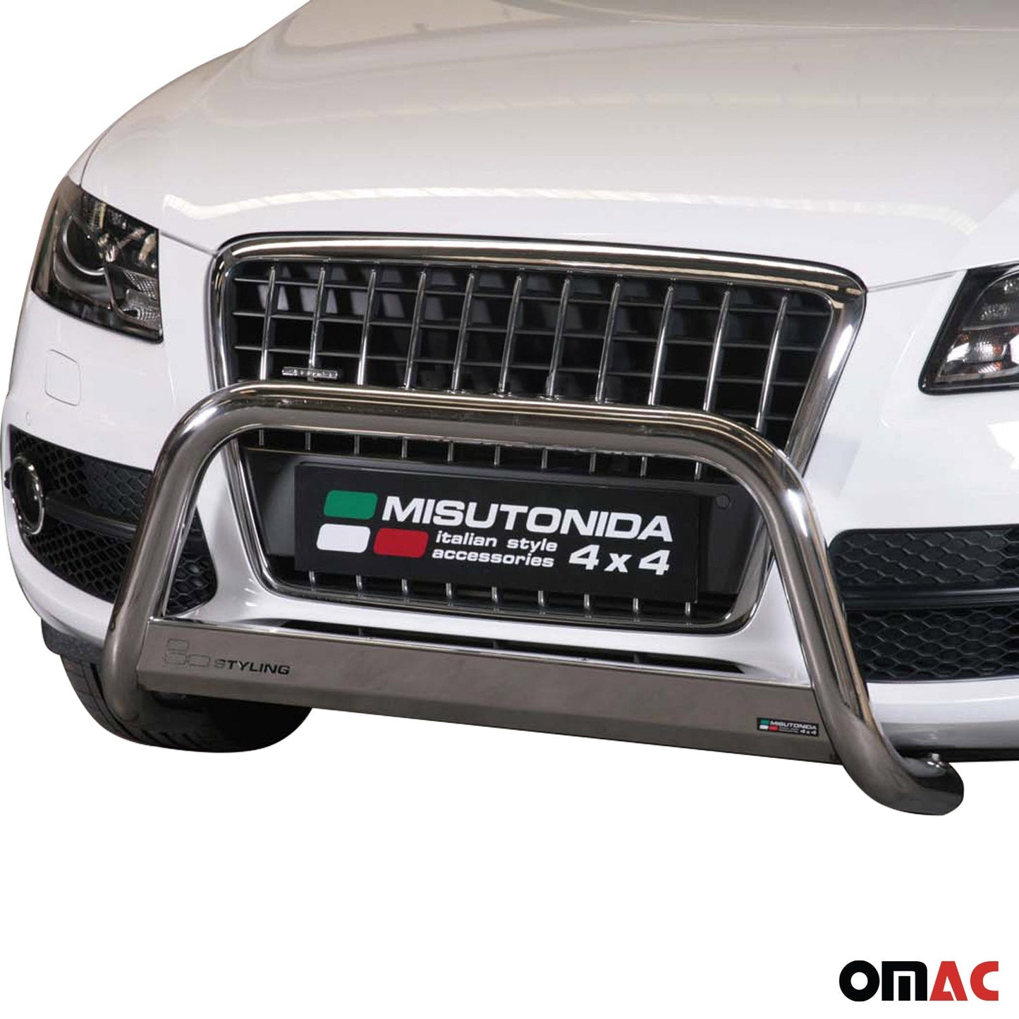 Bară de protecție/buton față pentru Audi Q5 2008-2015 ø63mm oțel argintiu protecție