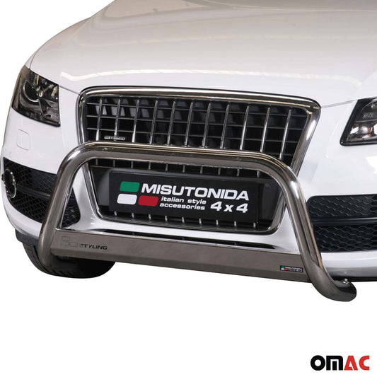 Bară de protecție/buton față pentru Audi Q5 2008-2015 ø63mm oțel argintiu protecție